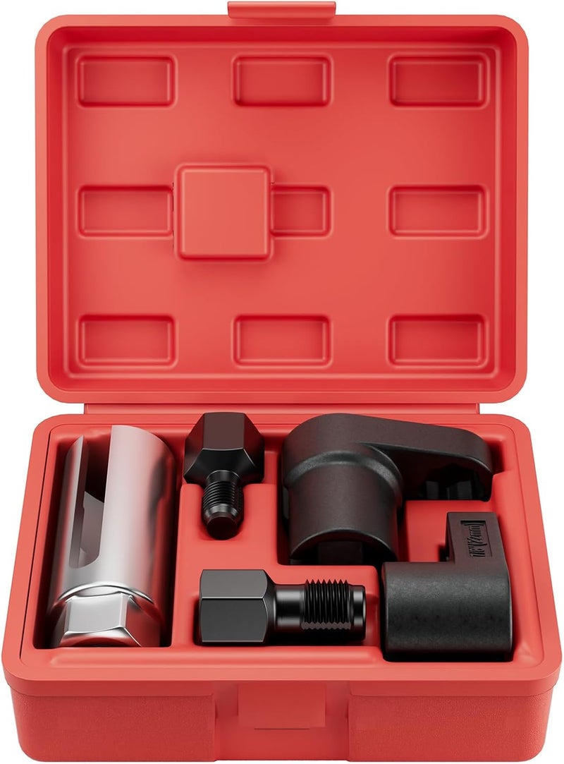 HTOMT 5PCS Oxygen Sensor Socket Removal Tool Wrench and Thread Chaser Set O2 Oxygen Sensor Socket Set Automotive Oxygen Sensor Removers for Removing and Install Oxygen Sensors Hex Vacuum Switches - Image 1
